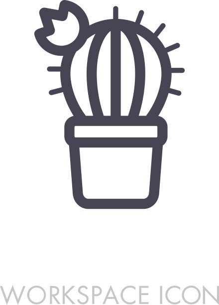 仙人掌轮廓图标。工作区标志图片下载