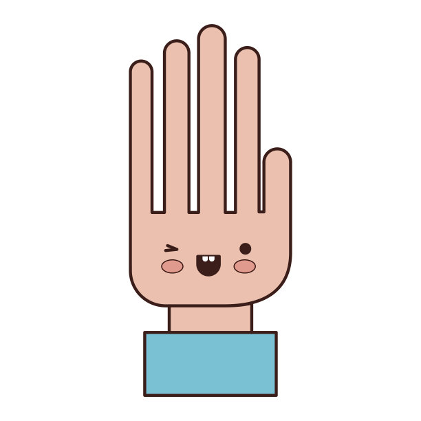 手卡通卡哇伊在彩色剪影图片下载