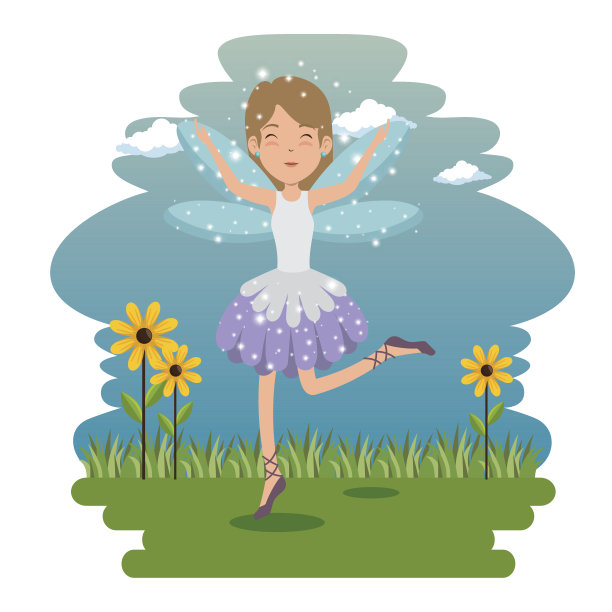 甜蜜可爱的童话卡通矢量插画平面设计图片下载