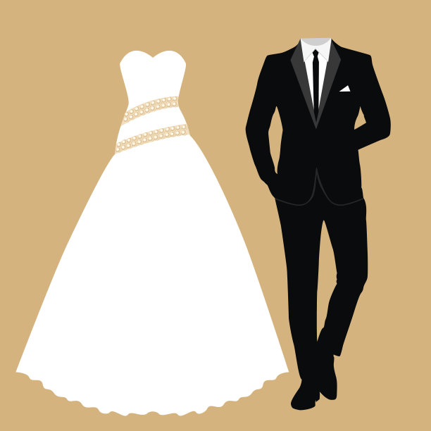 结婚卡和衣服图片下载