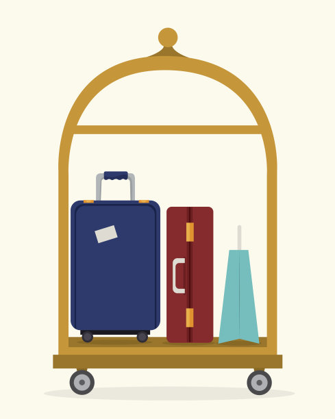 酒店设计在白色背景矢量插图图片下载