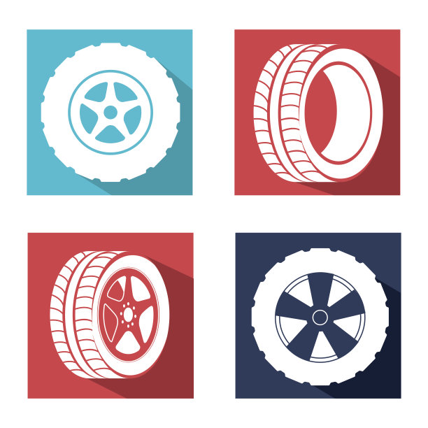 轮胎设计在白色背景矢量插图图片下载