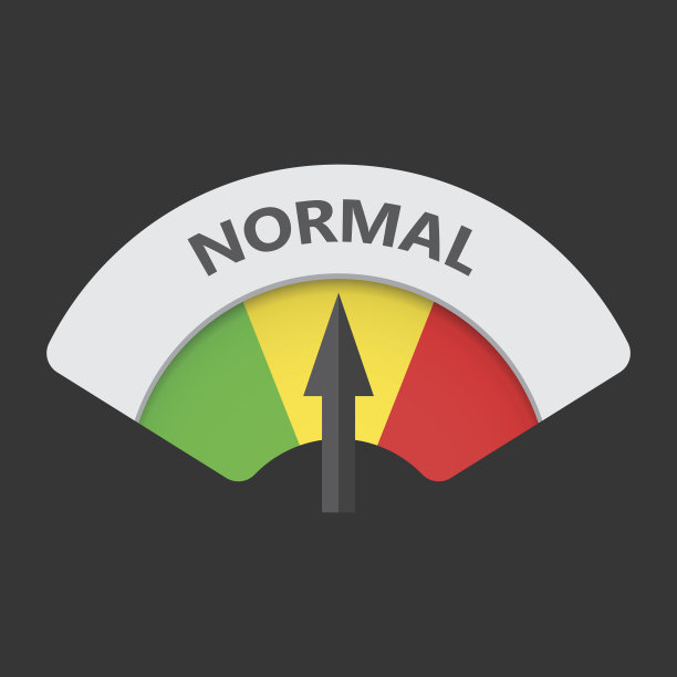 正常水平的风险度量矢量图标。正常燃料插图上的黑色背景。图片下载