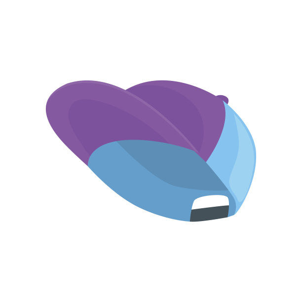 蓝色棒球帽卡通矢量插图图片下载