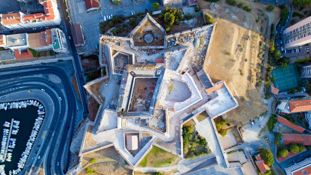 马赛市圣尼古拉斯堡航拍照片图片下载