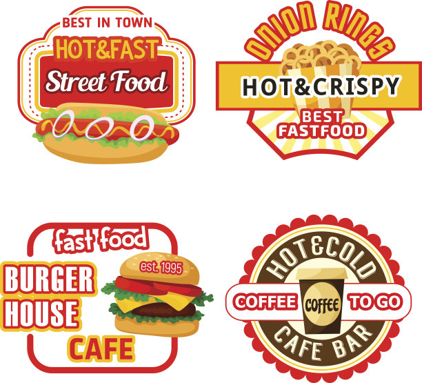 快餐店和咖啡店的图标图片下载