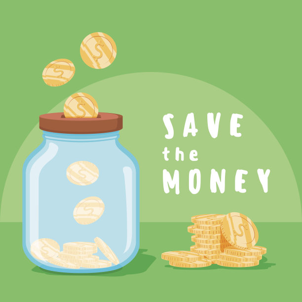 省钱的概念。在罐子里保存一美元硬币。概念矢量插图平面设计风格矢量插图。图片下载