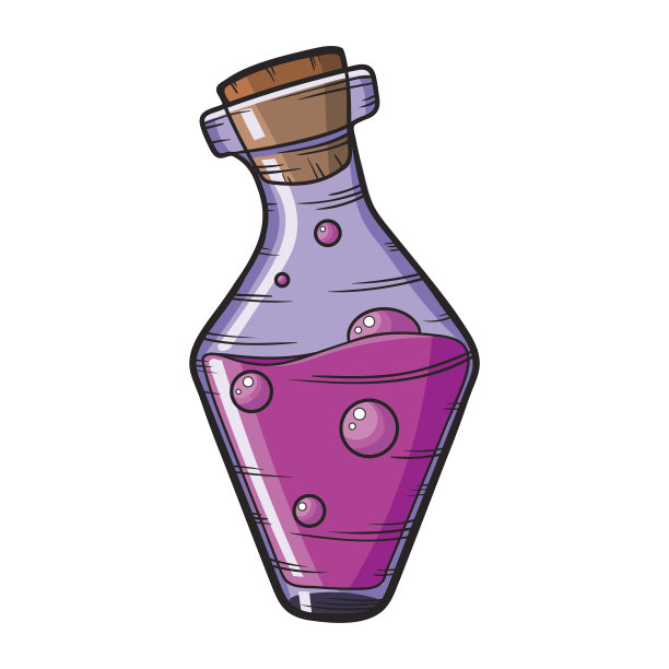 万圣节毒瓶与气泡孤立在白色的背景图片下载