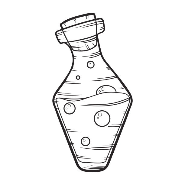 万圣节毒瓶与气泡孤立在白色的背景图片下载