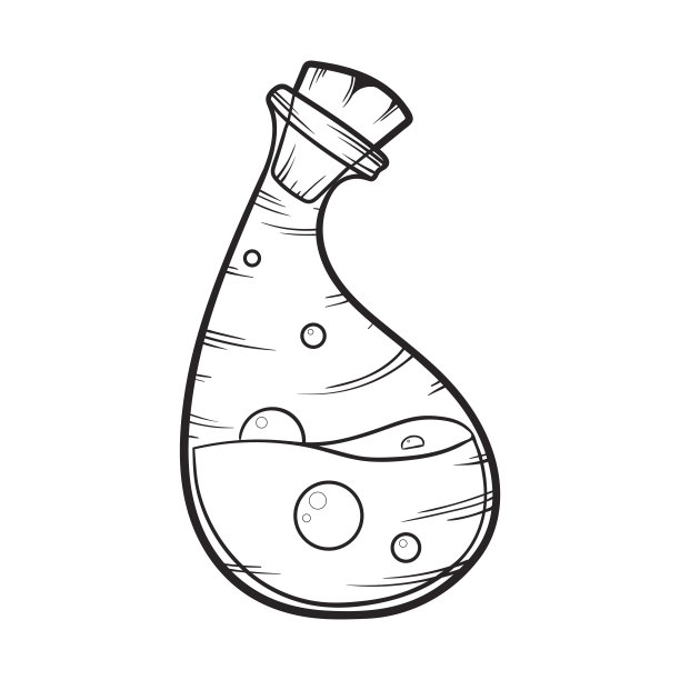 万圣节毒瓶与气泡孤立在白色的背景图片下载