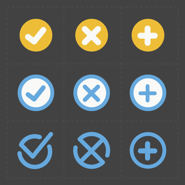 矢量彩色确认图标设置图片下载