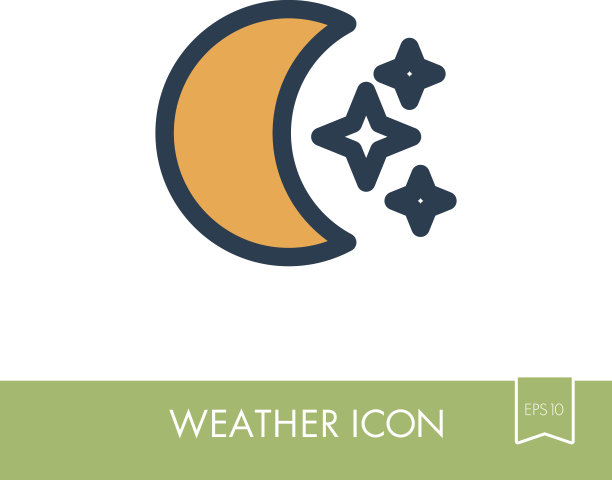 月亮和星星的图标。气象学。天气图片下载