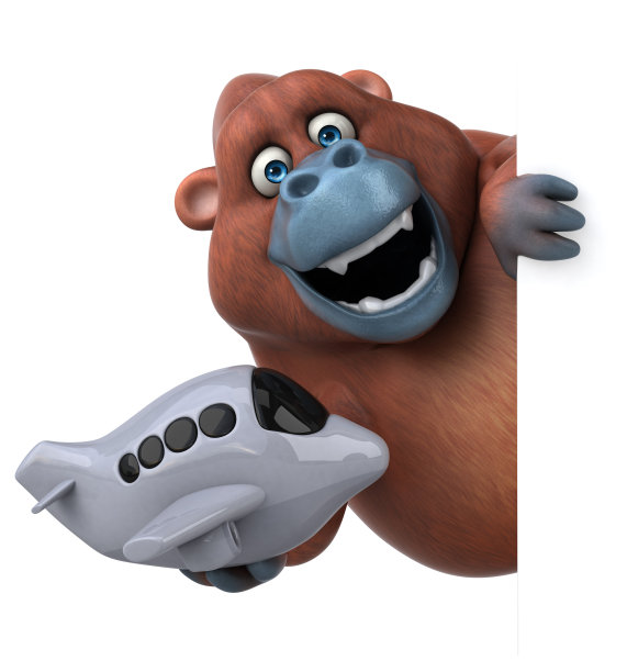 有趣的猩猩- 3D插图图片下载