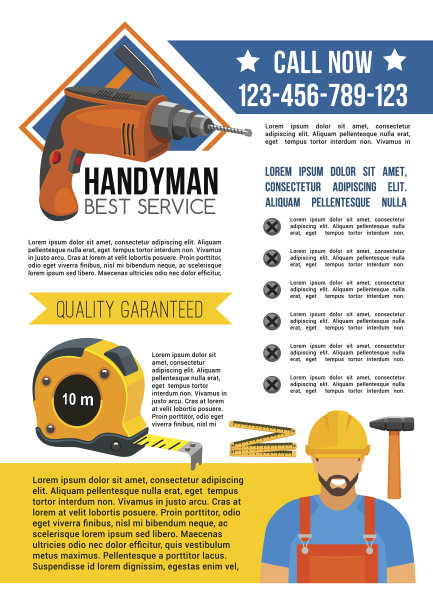 杂工和房屋维修服务海报图片下载