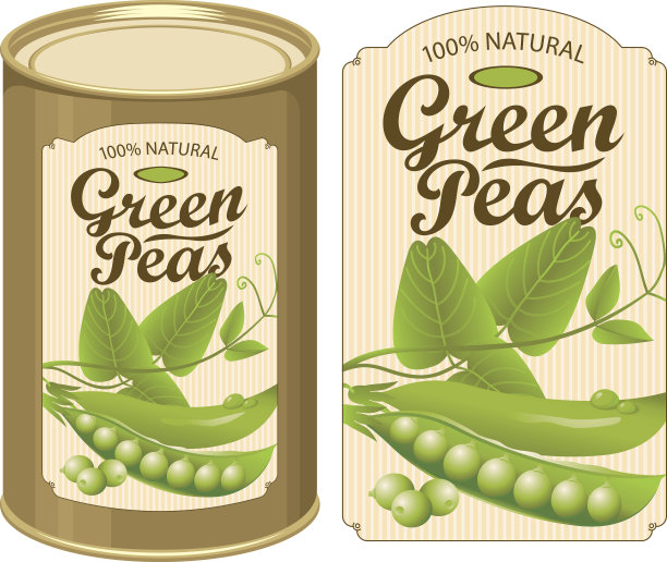 载体标签的一个罐装青豆罐头罐头图片下载