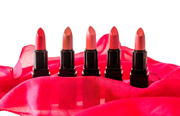 一套美丽的唇膏孤立图片下载