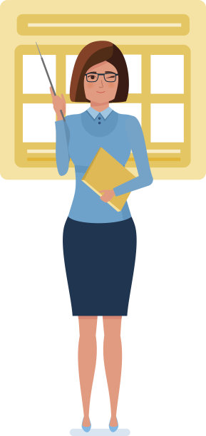 老师手里拿着教鞭站在咨询台旁边图片下载