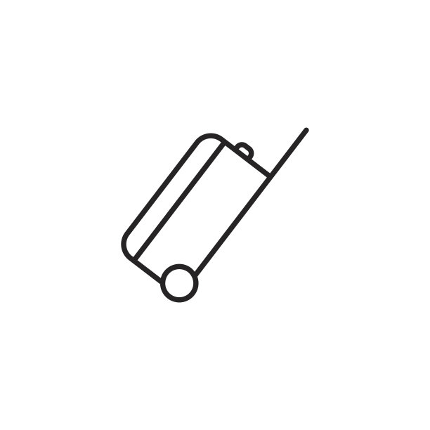 旅行袋车轮图标上的白色背景图片下载