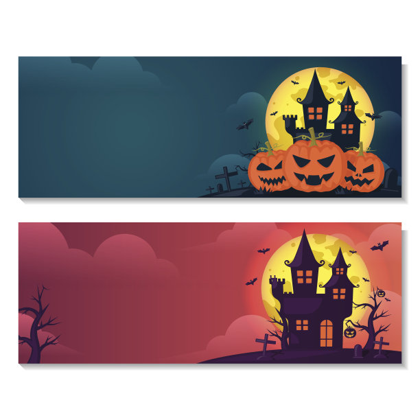 万圣节的旗帜图片下载