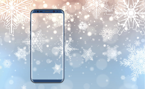 圣诞背景下的智能手机图片下载