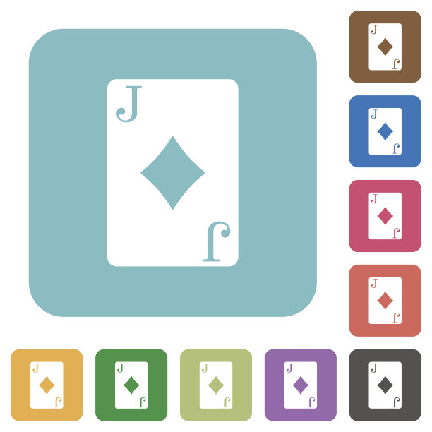 方块杰克牌的圆形方形平图标图片下载