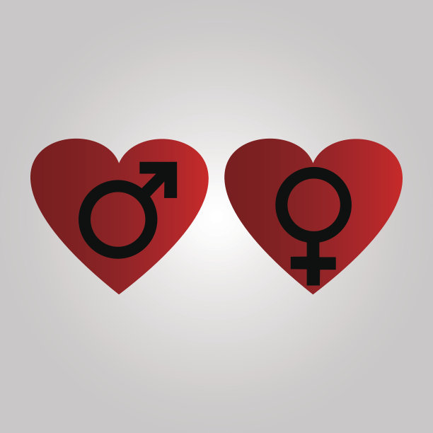 灰色背景上的男性和女性符号图片下载