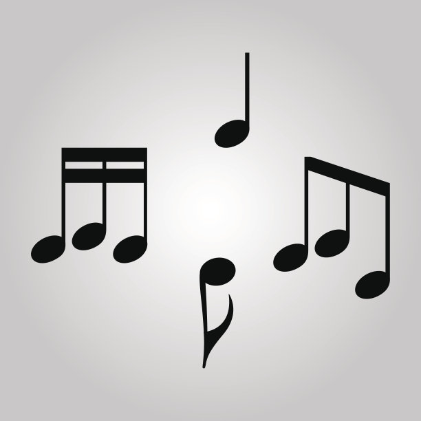 灰色背景上的一组音符图片下载