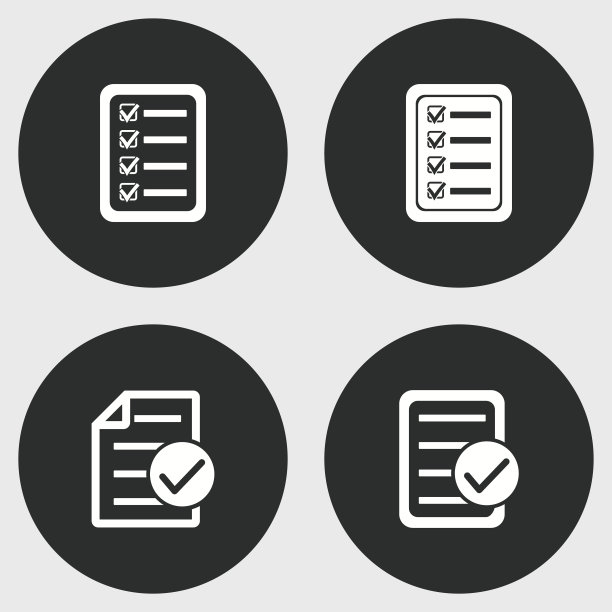 检查表的图标集。图片下载