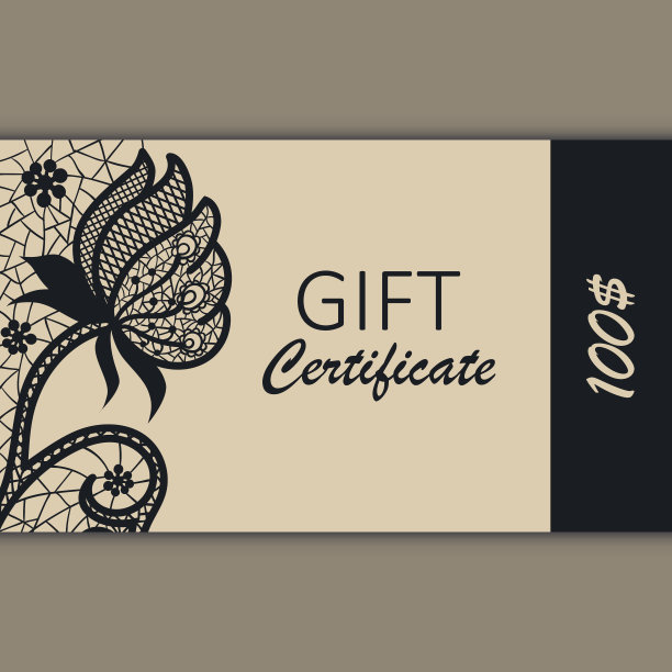 带花边装饰的矢量卡片模板。礼券设计图片下载