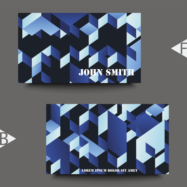 带有抽象背景的名片模板。Eps10矢量图图片下载