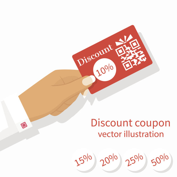 女人手里拿着优惠券。图片下载