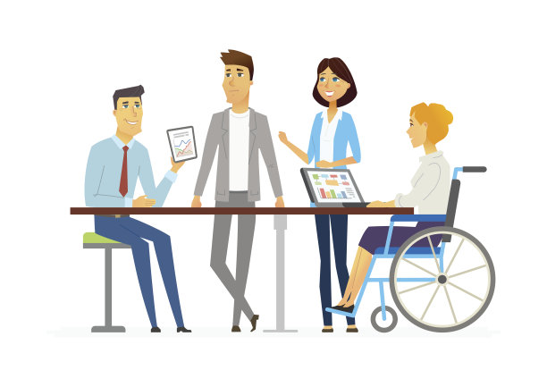 办公室会议-现代卡通人物人物插画图片下载