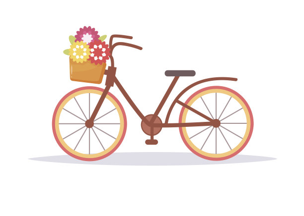 自行车和花篮图片下载