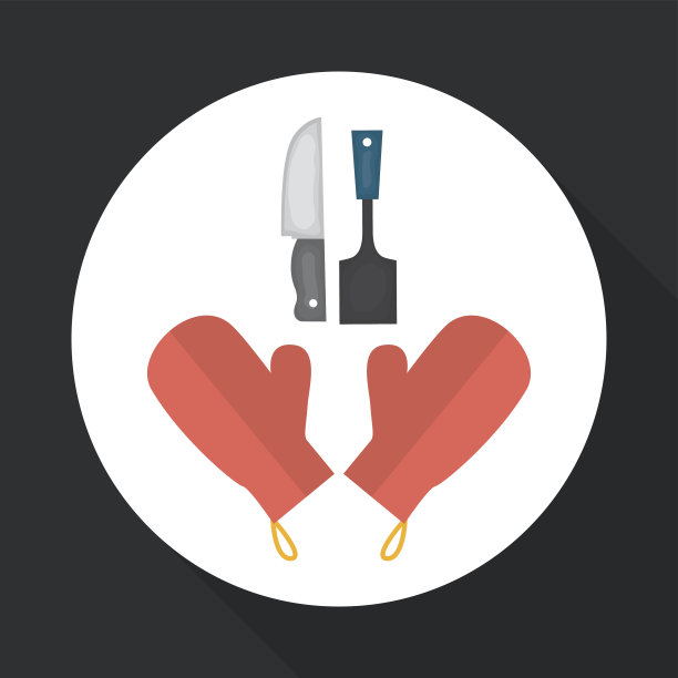 厨师设计，用品图标。餐厅概念，矢量插图图片下载