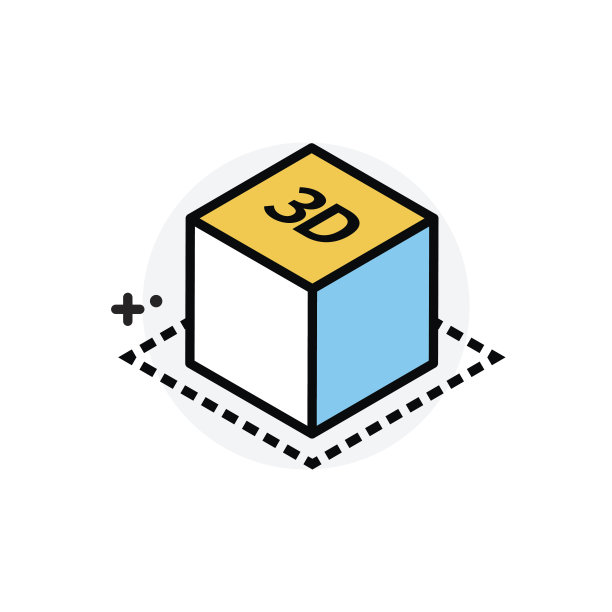 3D建模概念孤立线矢量插图可编辑图标图片下载