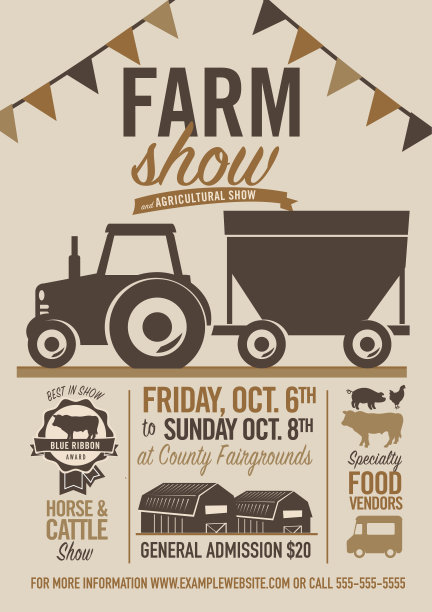 农场和农业展示海报设计模板图片下载