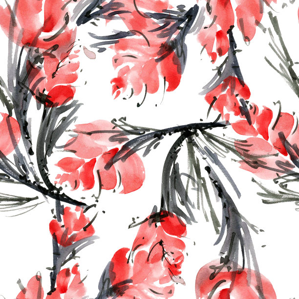 水彩花朵图案素材图片