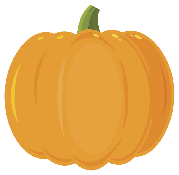 橙色南瓜蔬菜卡通平面简单的设计图片下载