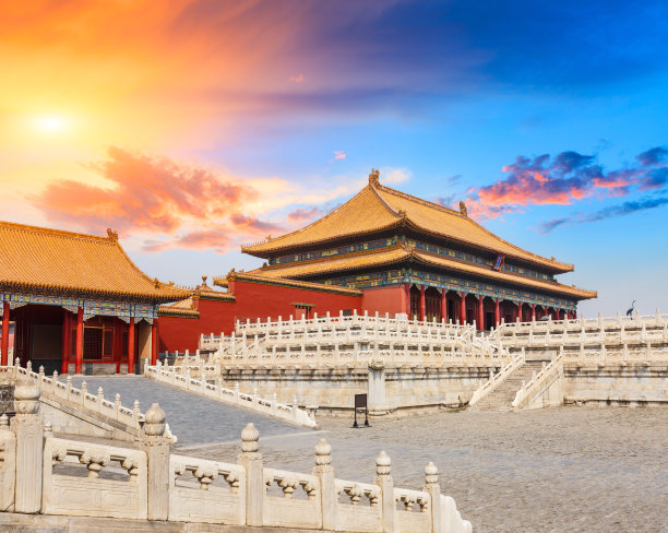 北京故宫日落美景图片下载