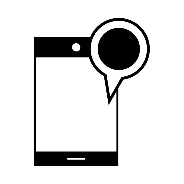 轮廓智能手机技术与放大镜元素图片下载