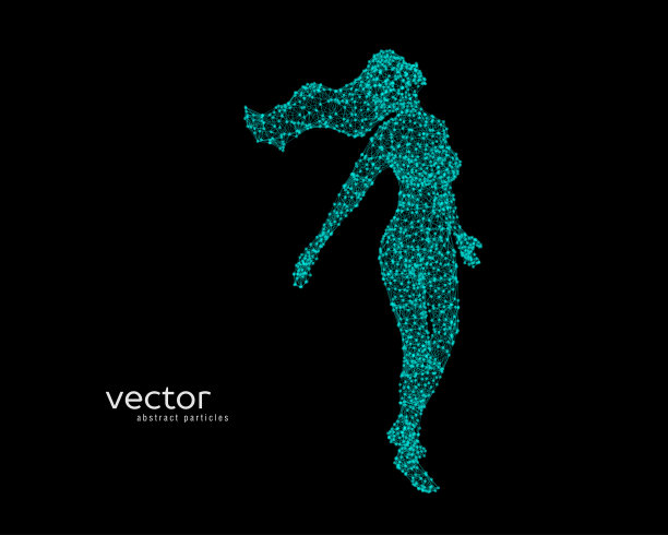 矢量插图的飞行美丽的女人。素材图片