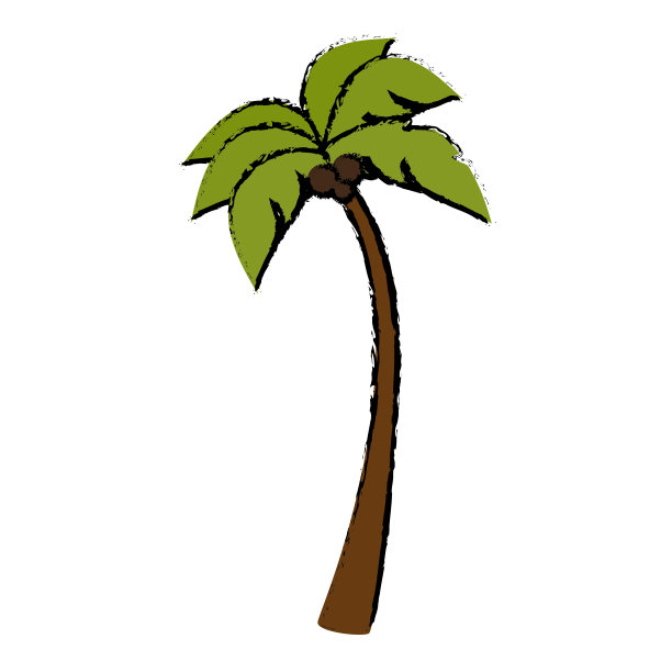 树棕榈滩孤立的图标图片下载