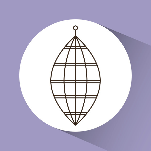 鸟笼融入图标。装饰对象。复古概念，矢量图图片下载