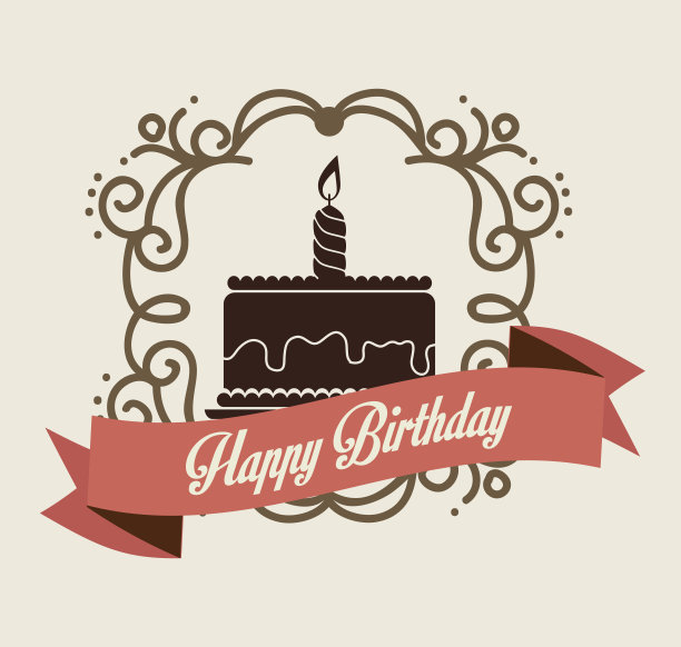 生日快乐蛋糕孤立图标设计图片下载