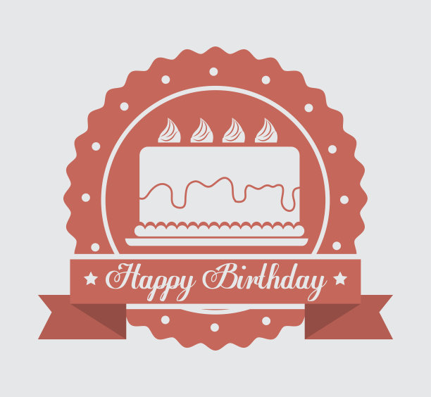 生日快乐蛋糕孤立图标设计图片下载