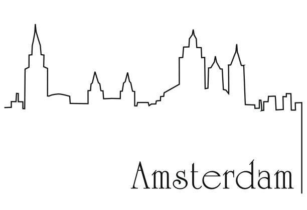 阿姆斯特丹城一字排开图片下载