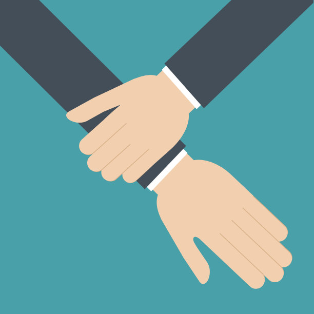 帮助设计。人手图标。平面插图，矢量图片下载