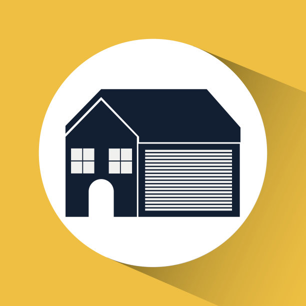 家庭的房子。带门和窗的主页图标，平面设计图片下载