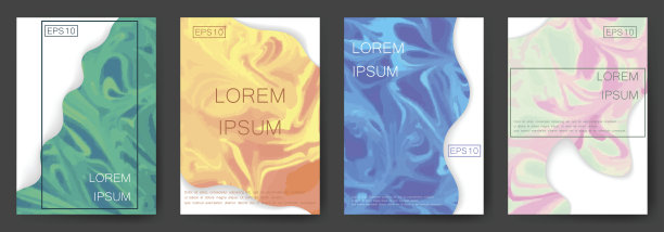 大理石纹理套套。丰富多彩的艺术背景。EPS10向量图片下载