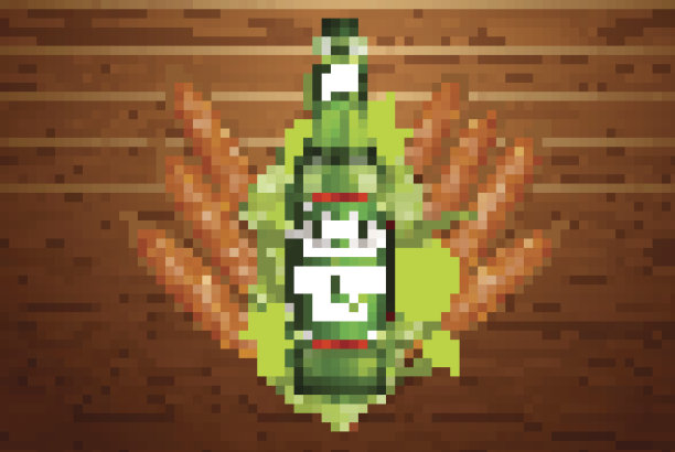 逼真的啤酒产品广告。向量3 d演示。轻啤酒瓶模板设计。酒类品牌玻璃瓶广告海报布局图片下载